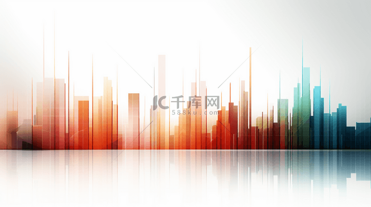 七彩商务金融数据分析柱状折线背