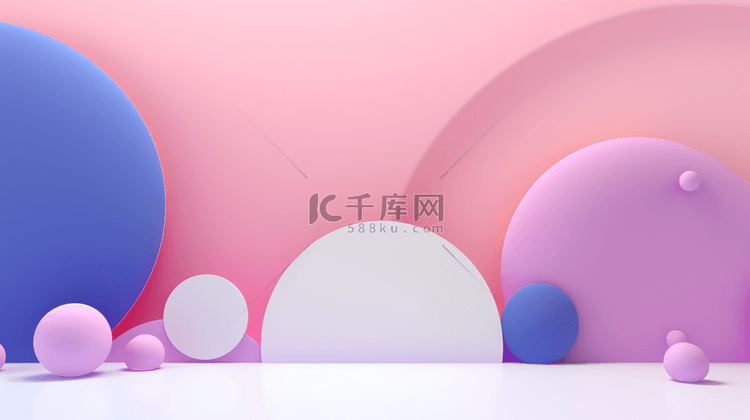 C4D彩球电商展示台背景7