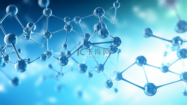 蓝色生物科技分子结构背景2