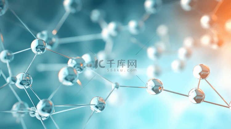 蓝色生物科技分子结构背景7