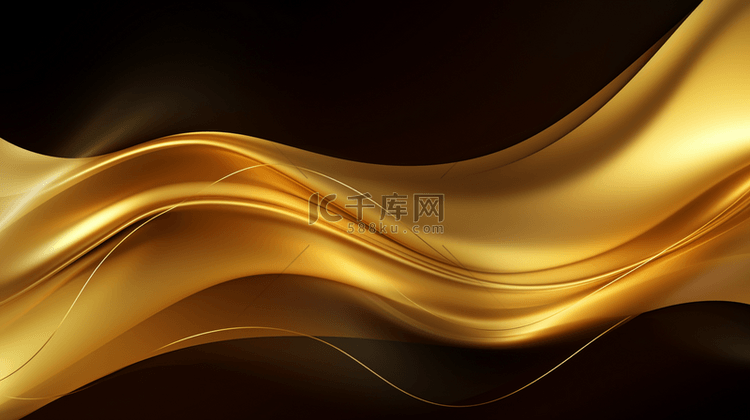 抽象的金色豪华背景，带有动态波