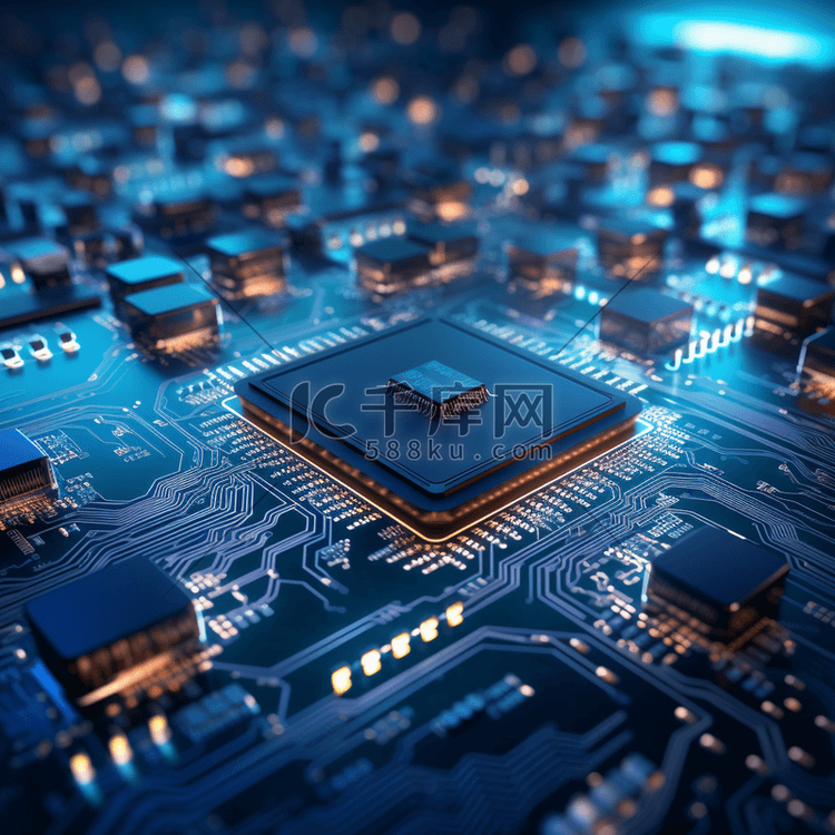 Ai芯片组在电路板上的未来概念