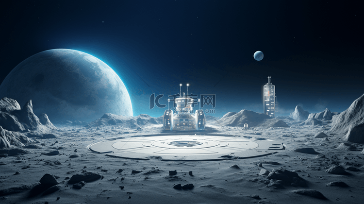 科技感星球宇宙月球探索背景21