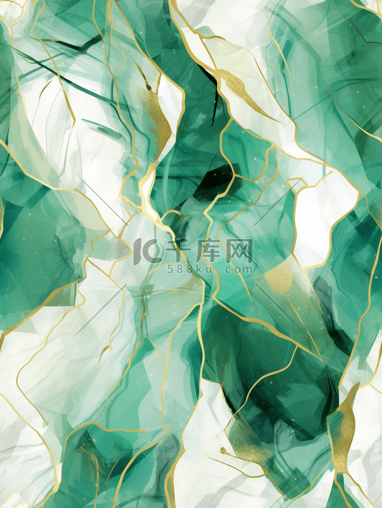 绿色烫金大理石纹理抽象背景9