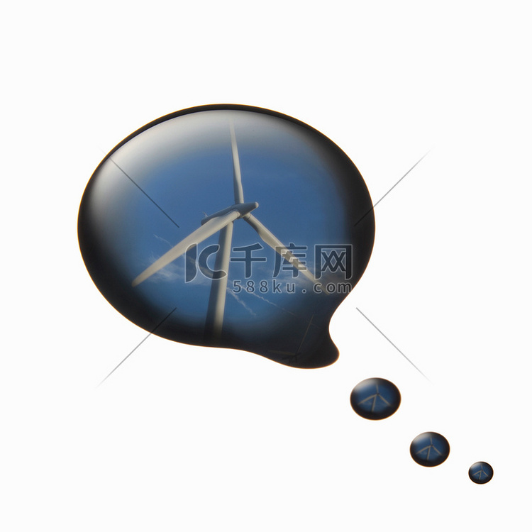 风电机组反映在石油思维泡沫中