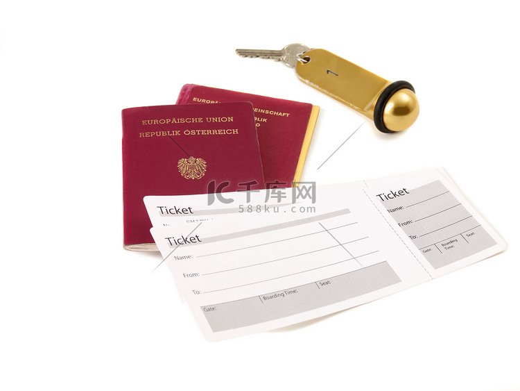 护照机票和酒店钥匙