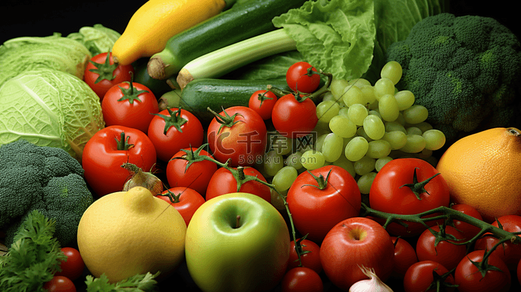 多种营养健康的水果蔬菜