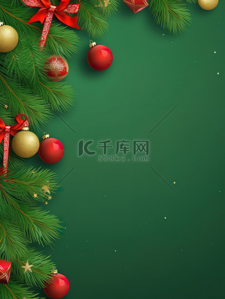 圣诞节日装饰绿色背景6