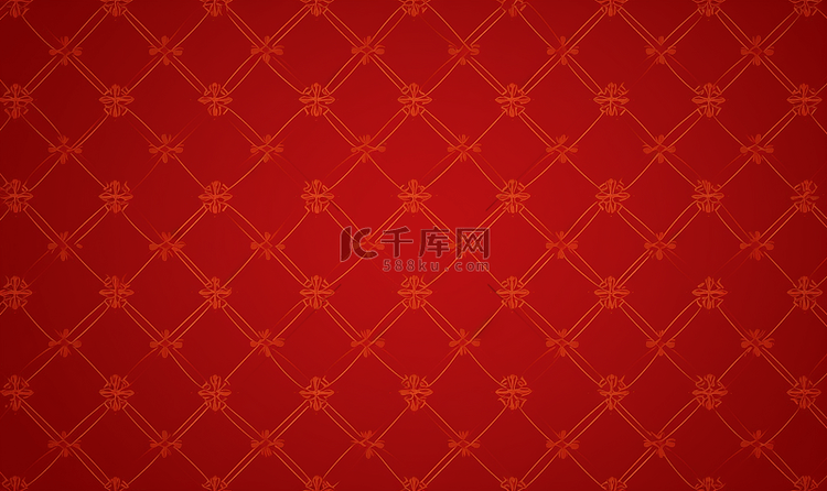 节日红色简约扁平春节中式纹理底