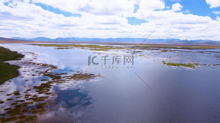 航拍甘肃尕海则岔自然保护区自然