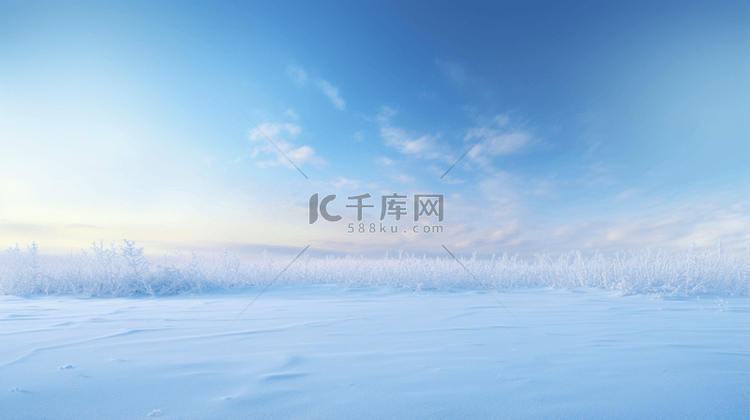 蓝色科技感唯美雪地背景6