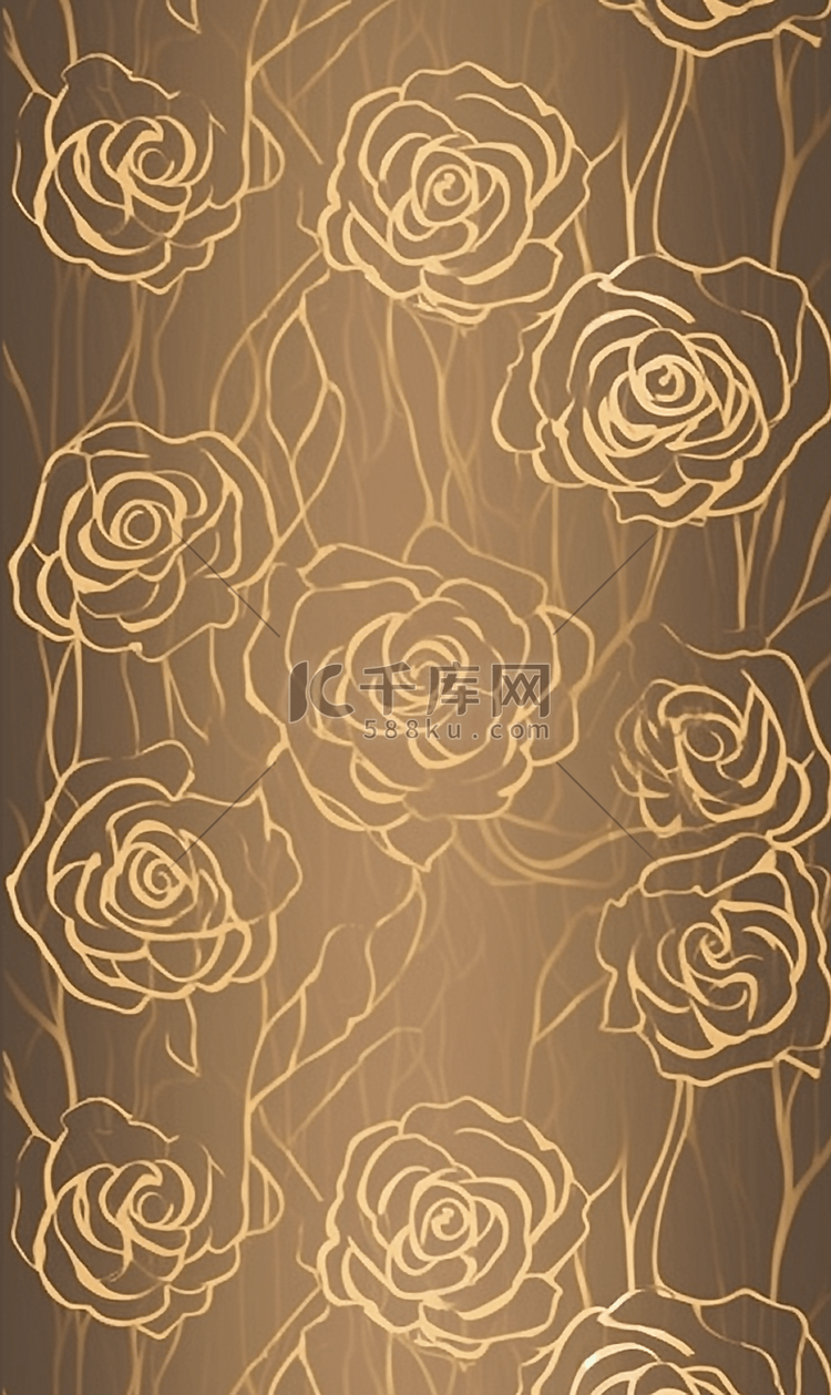 鎏金线条玫瑰花瓣纹理简约背景