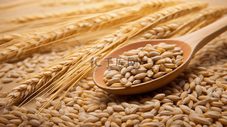 金黄的麦穗麦粒麦子