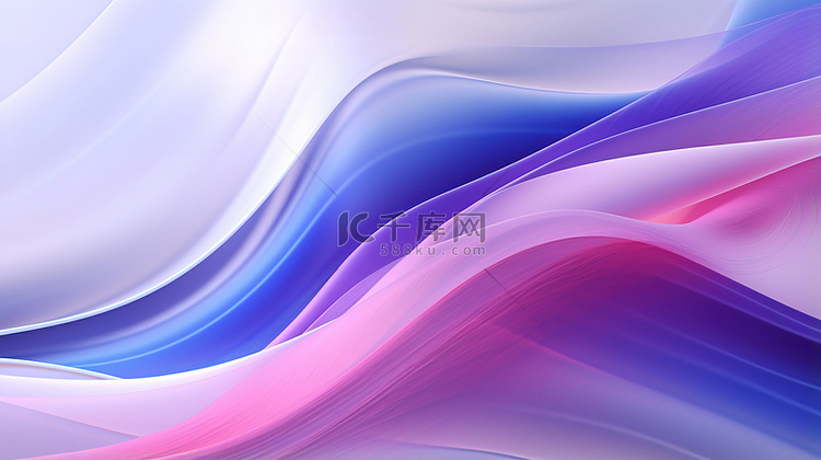 蓝色亮紫色波浪条纹抽象18