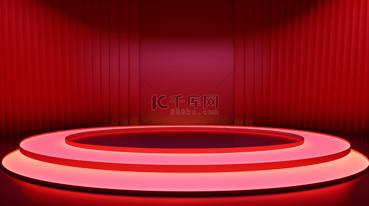 红色现代感喜庆光效舞台创意背景