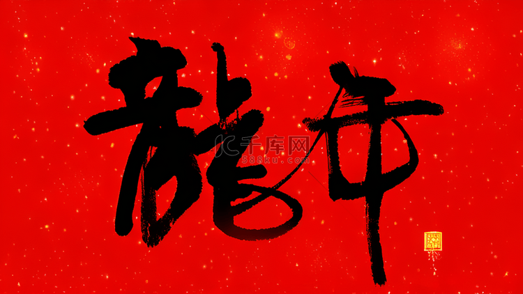 龙年新年祝福语文字底纹背景