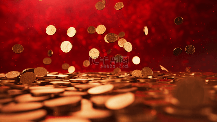 红色喜庆新年通用金币背景
