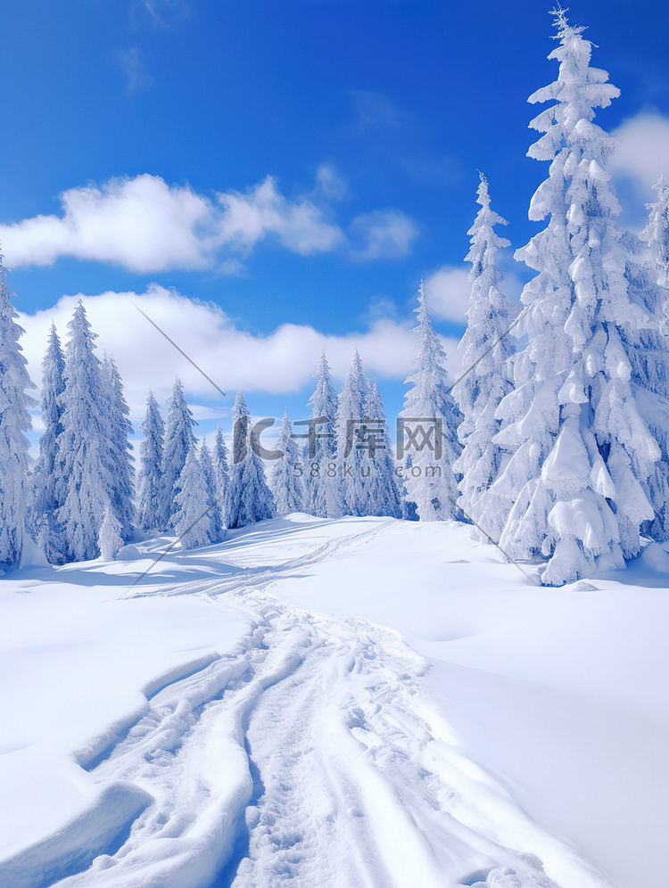 雪景晶莹剔透雪山冬天5