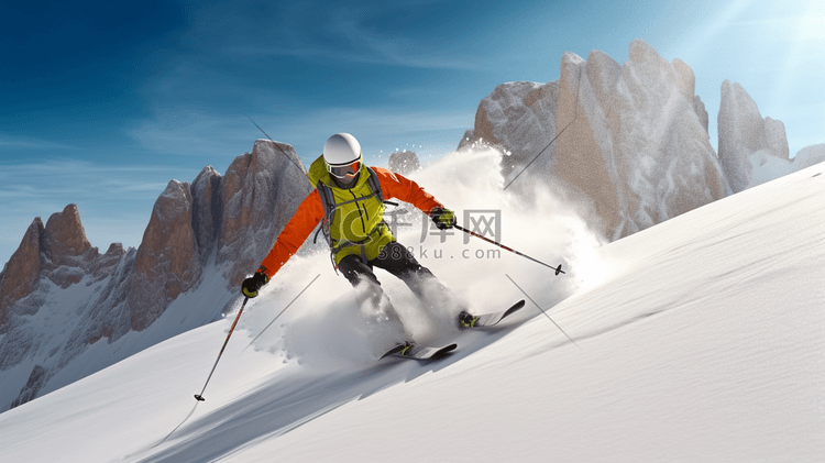冬季滑雪运动人像摄影