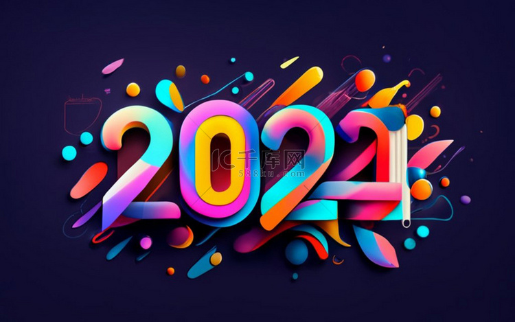 质感2024年数字2024背景6