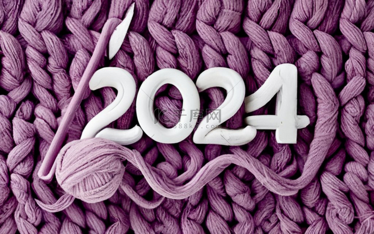 简约2024年新年数字2024背景