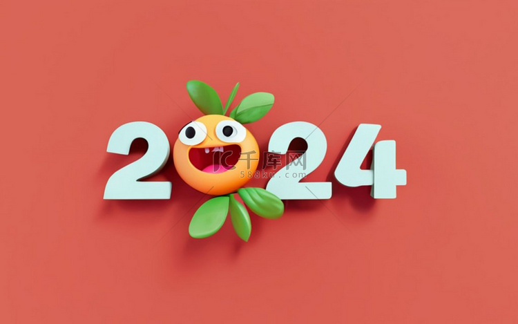 卡通可爱数字2024简约2024背景9