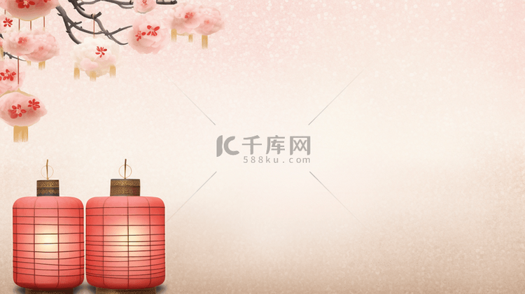 粉色春节灯笼装饰背景10