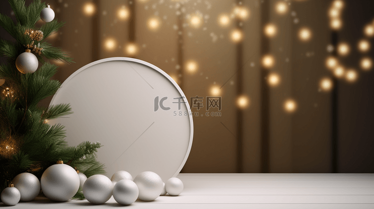圣诞节装饰圆环背景37