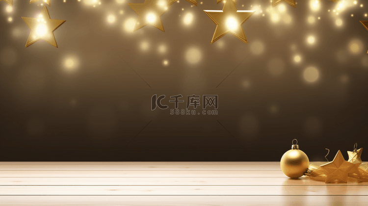 圣诞节金色五角星装饰背景7