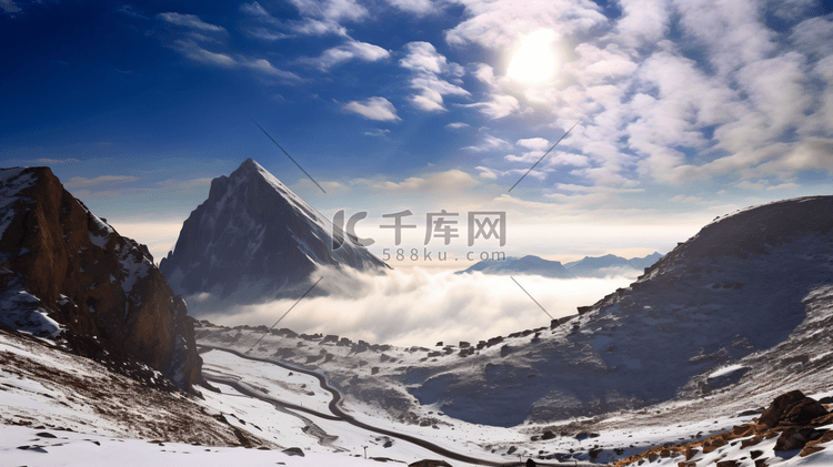 辽阔壮丽的雪山美景