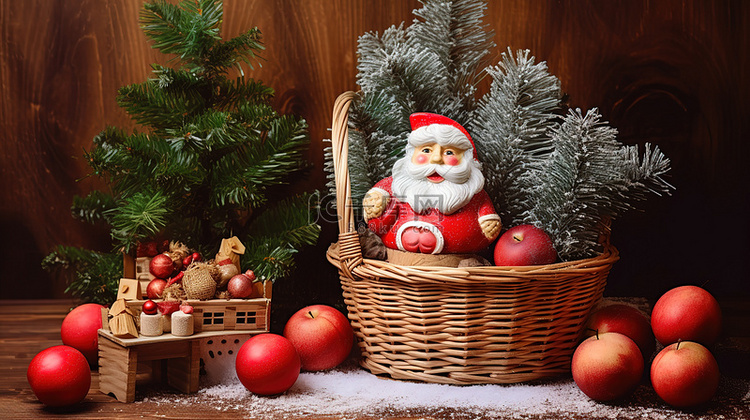 圣诞老人和篮子里的苹果8