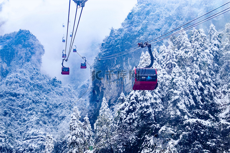 冰雪张家界天门山索道