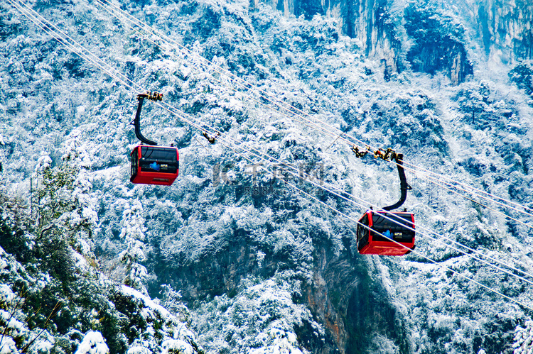 冰雪张家界天门山索道天门山