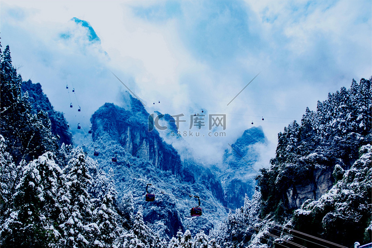 冰雪张家界天门山索道天门山