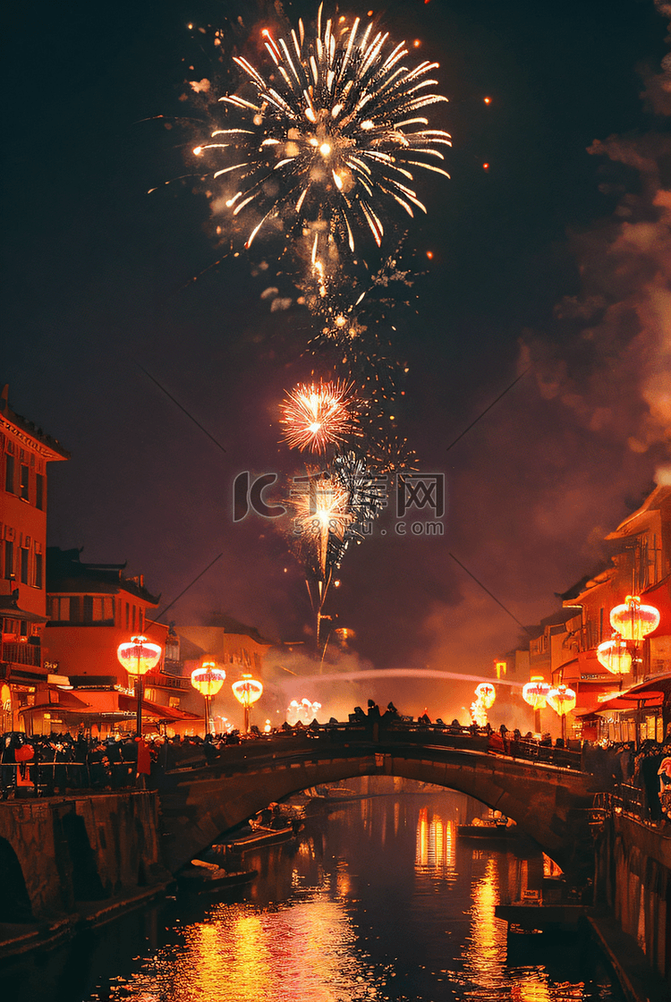 新年春节夜晚放烟花16