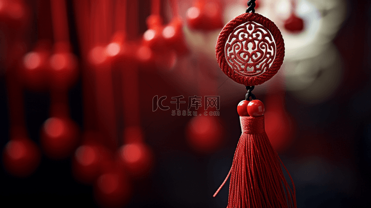 中国风新年红色传统中国结