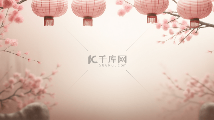 红色喜庆中国风灯笼装饰背景2