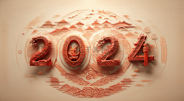 2024年中国风艺术字背景62