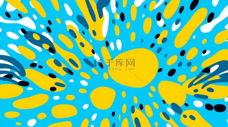 黄色蓝色抽象艺术颜料背景1