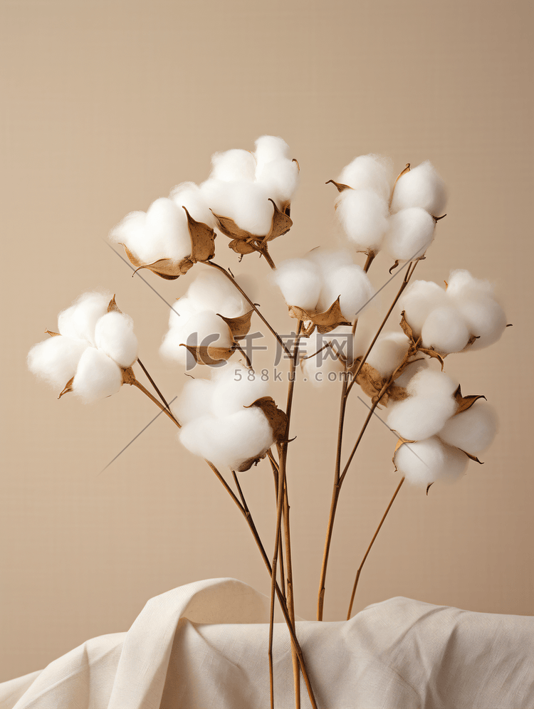 棉花植物棉质材料实物室内产品摄