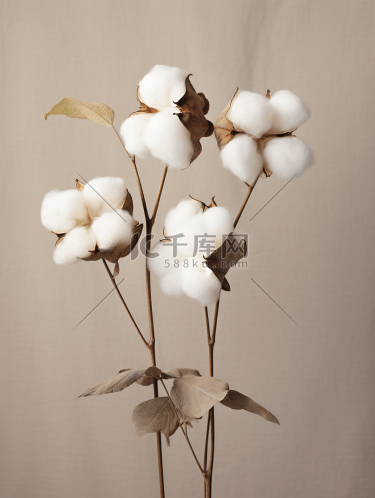 棉花植物棉质材料实物室内产品摄