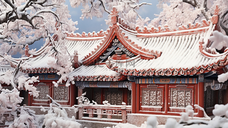 紫禁城故宫大雪纷飞12设计图