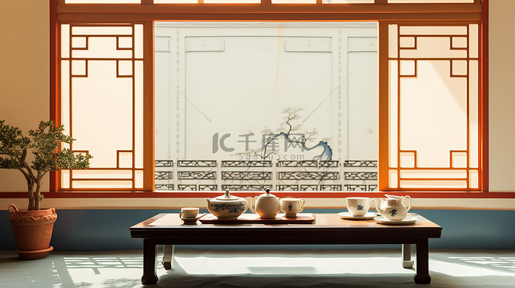 中式装饰茶室窗户20