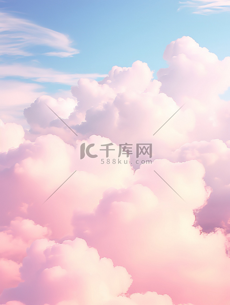 天空中的粉色彩云12背景背景图