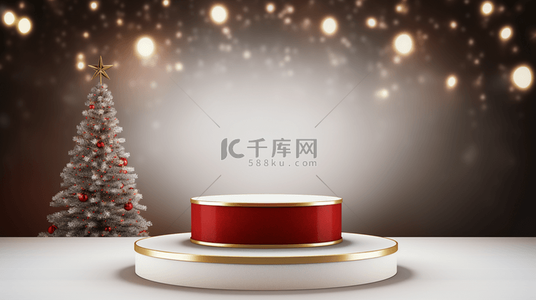 圣诞节节日装饰产品展台背景(16)