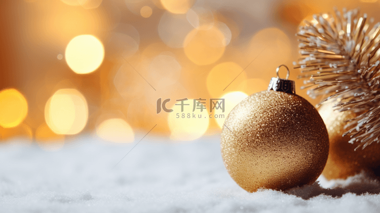 圣诞下雪装饰球背景(5)