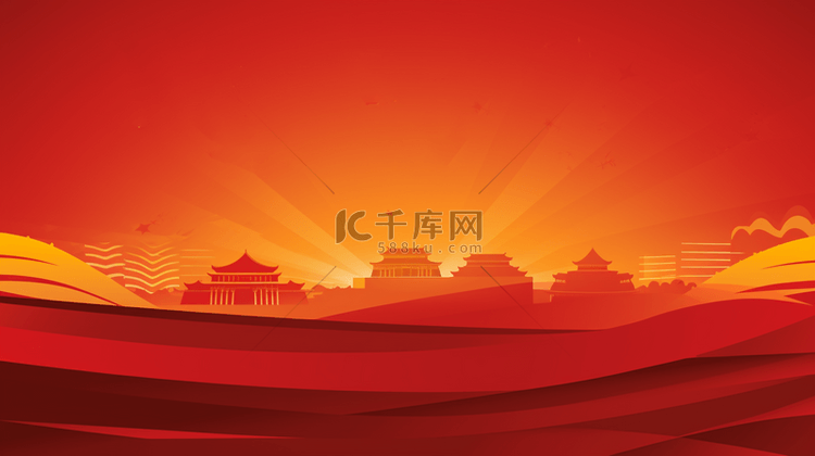中国红正能量古典建筑背景14