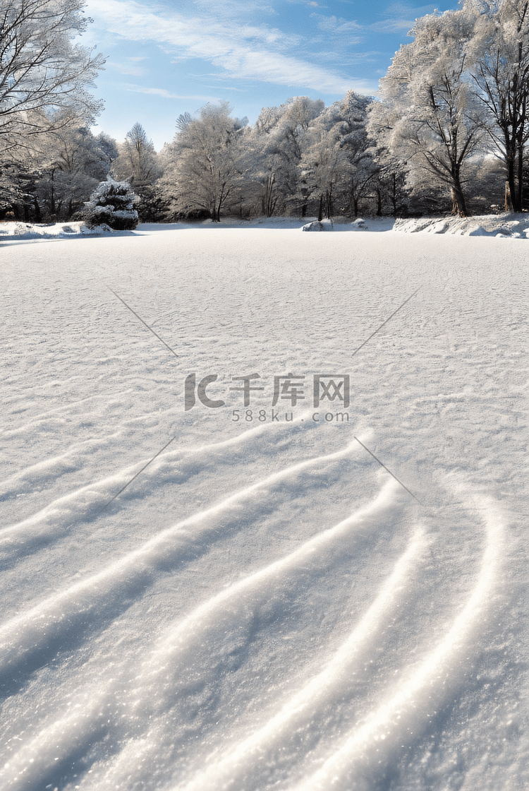 冬天厚厚的白色雪地图片34