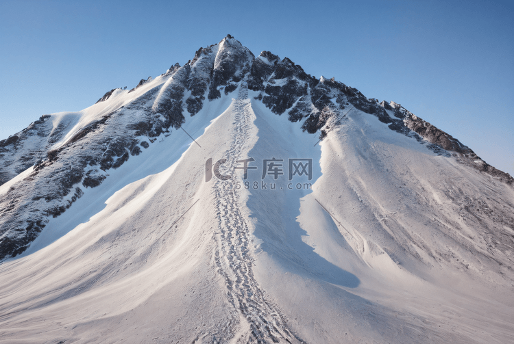 寒冷冬季高山积雪风景图48