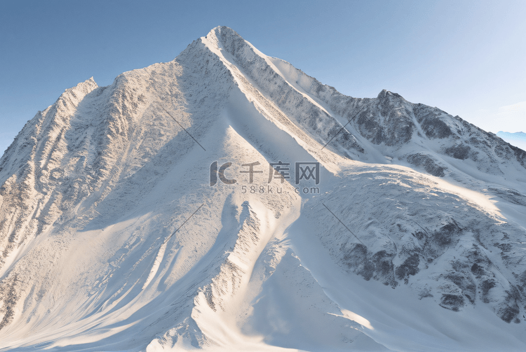 寒冷冬季高山积雪风景图44